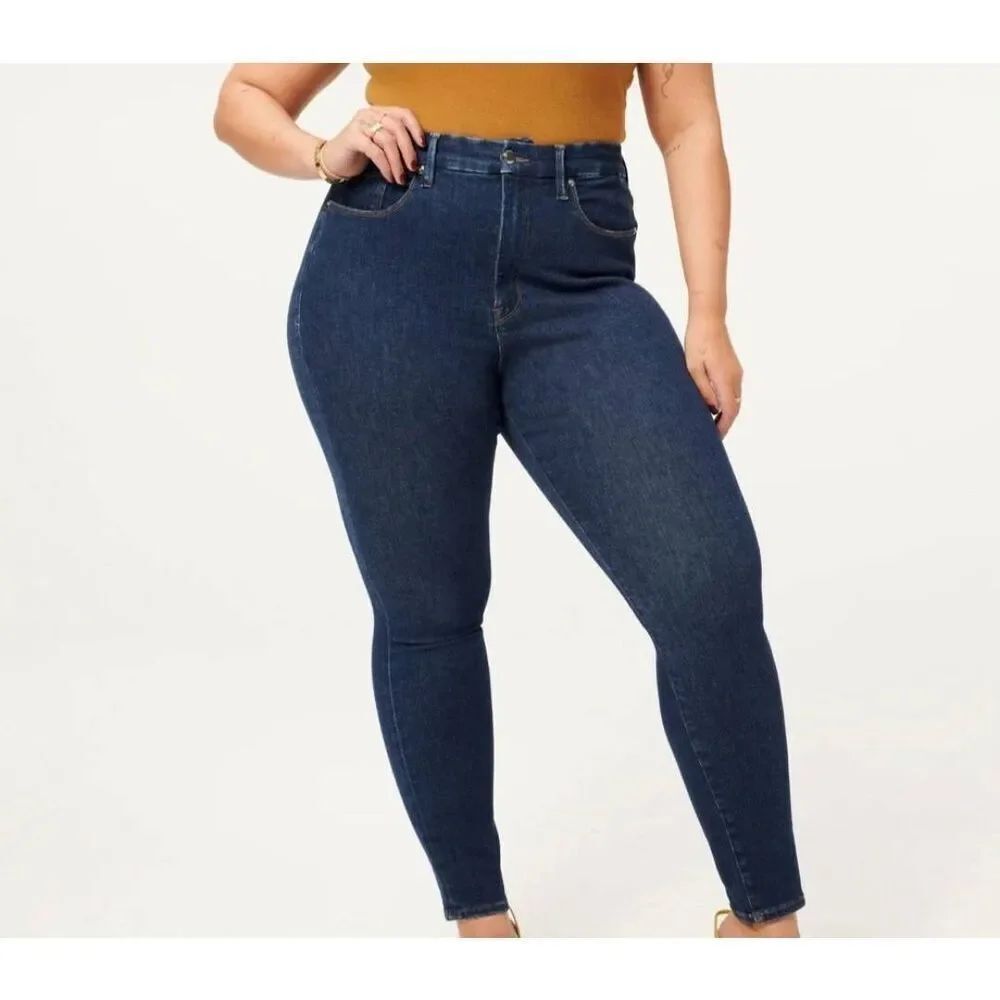 Good American Plus Size Always Fits Good Waist Skinny Jean In Blue 821 Sz 20-26